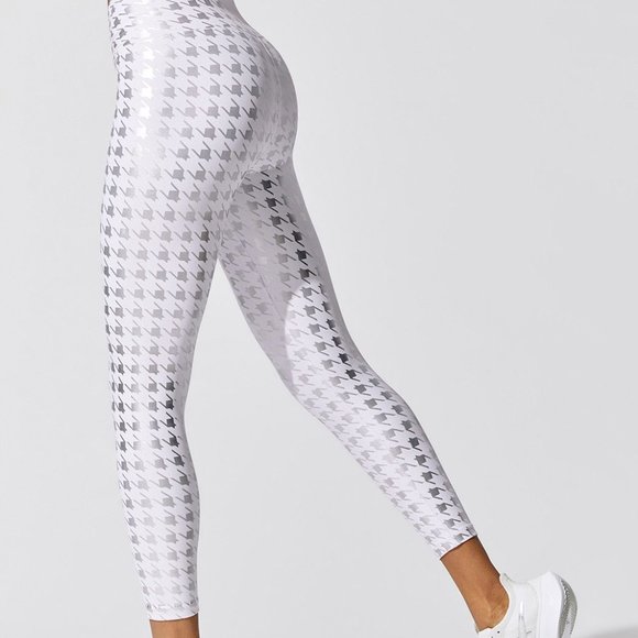 Year of Ours Pants - Year of Ours Disco VERONICA Leggings WHT/SILVER